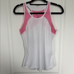Nike White and Pink Athletic Tank